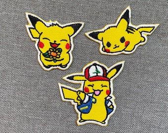 Pikachu Patches iron on patches Pikachu iron on patch patches for Jackets embroidery patch Patch for backpack