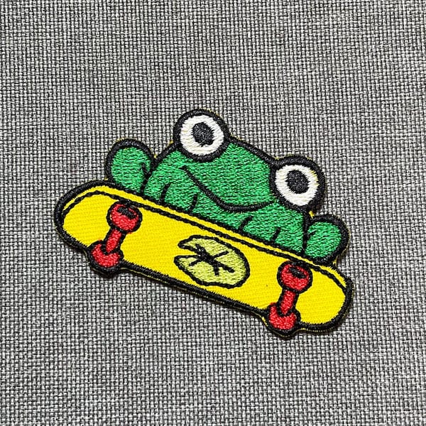 Grenouille sur skateboard Patches fer sur patchs Fer à grenouille sur patch patchs pour vestes patch patch patch patch pour sac à dos