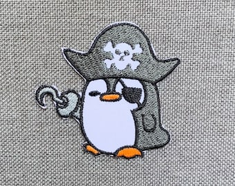 Pirate Penguin Patches iron on patches Penguin iron on patch patches for Jackets embroidery patch Patch for backpack