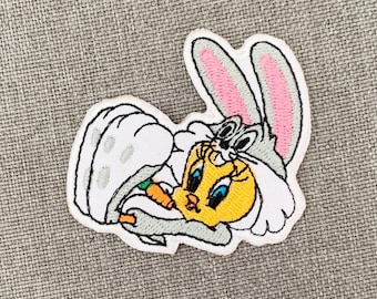 Tweety Patches iron on patches Bunny, iron on patch patches for Jackets embroidery patch Patch for backpack