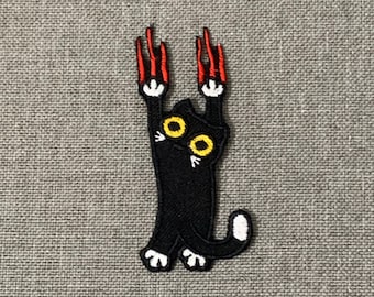 Black cat Patches iron on patches Cat iron on patch patches for Jackets embroidery patch Patch for backpack