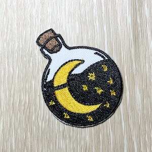Moon in Bottle Patches iron on patches tube iron on patch patches for Jackets embroidery patch Patch for backpack