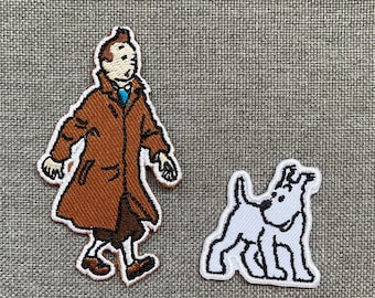 Tintin Patches iron on patches Tintin  iron on patch patches for Jackets embroidery patch Patch for backpack