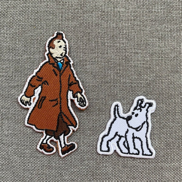 Tintin Patches iron on patches Tintin  iron on patch patches for Jackets embroidery patch Patch for backpack