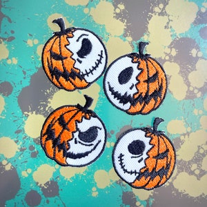 4 pc Pumpkin Jack Patches iron on patches Pumpkin Jack iron on patch patches for Jackets embroidery patch Patch for backpack