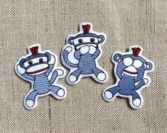3pc Monkey  Patches iron on Monkey patches Monkey iron on patch patches for Jackets embroidery patch Patch for backpack