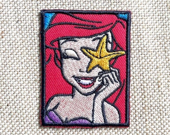 Ariel princess  Patches iron on Ariel princess patches Princess iron on patch patches for Jackets embroidery patch Patch for backpack