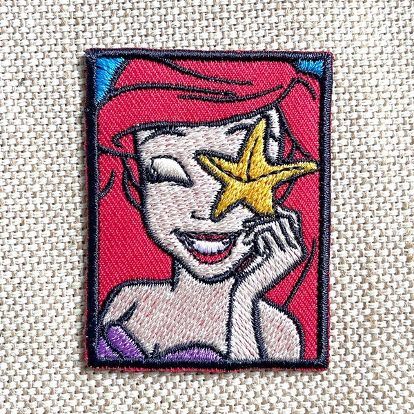 Ariel princess  Patches iron on Ariel princess patches Princess iron on patch patches for Jackets embroidery patch Patch for backpack