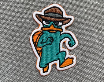 Perry the Platypus Iron On Patch: Embroidered Cartoon Applique