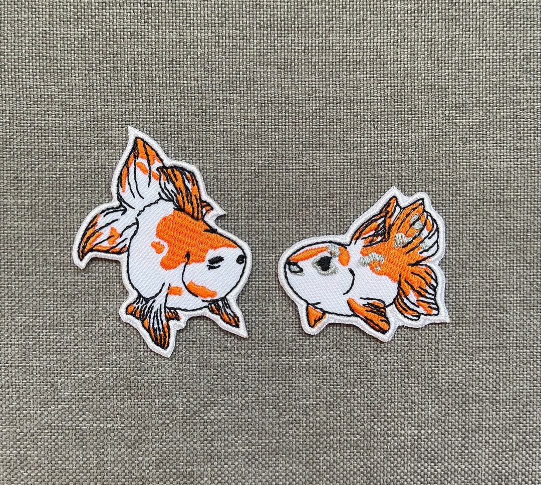 Set 2 Pc Goldfish Patches Iron on Patches Goldfish Iron on Patch