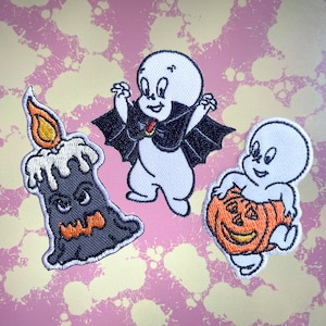 Casper ghost Patches strijken op patches casper ghost iron op patch patches voor Jassen borduurpleister Patch voor rugzak