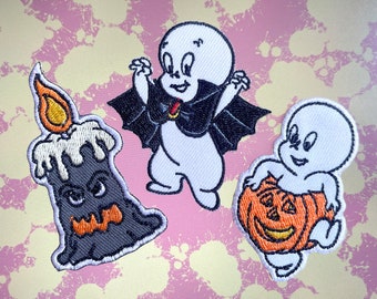 Casper ghost Patches iron on patches casper ghost iron on patch patches for Jackets embroidery patch Patch for backpack