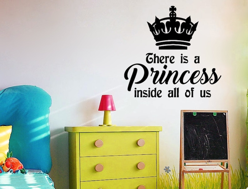 Great for Bedroom Living Girls Teen Bathroom Home Decor There is a Princess inside all of us Quote Wall Vinyl Decal Stylish Design