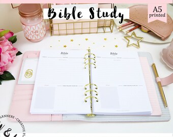 Printed Bible Journaling, A5 planner inserts, Bible Study Planner, Bible Study Journal, Prayer Journal, Christian Planner, Planner refill