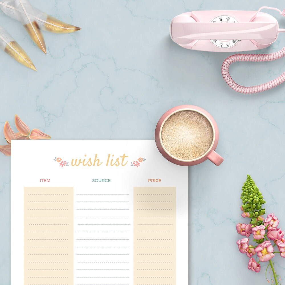 Wish List Printable Shopping list printable Wish list | Etsy