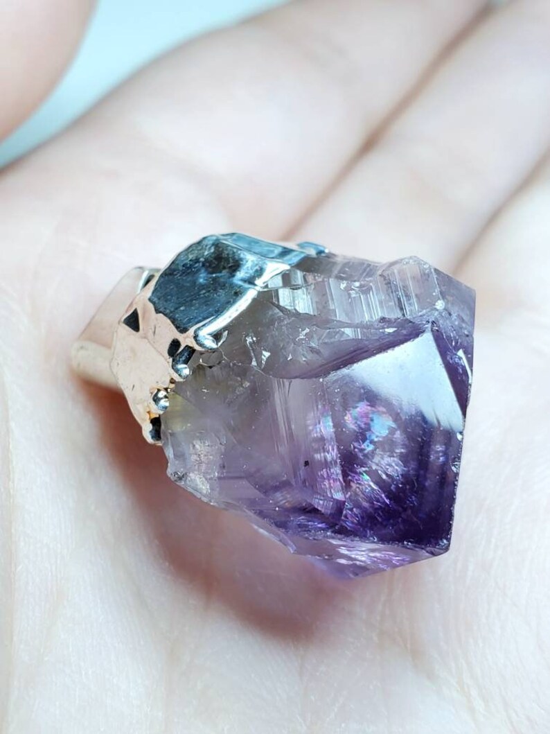 Amethyst Electroformed Pendant with Sterling Silver