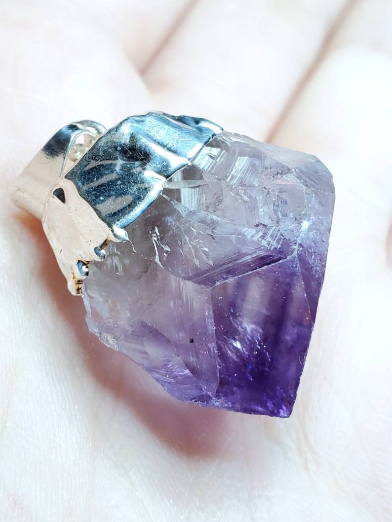 Amethyst Electroformed Pendant with Sterling Silver