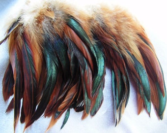 Natürliche braune Hahnenfedern, Bulk, Lot, Großhandel, Federbedarf, Haarverlängerungen, lange Feder, 7 bis 8 Zoll lang