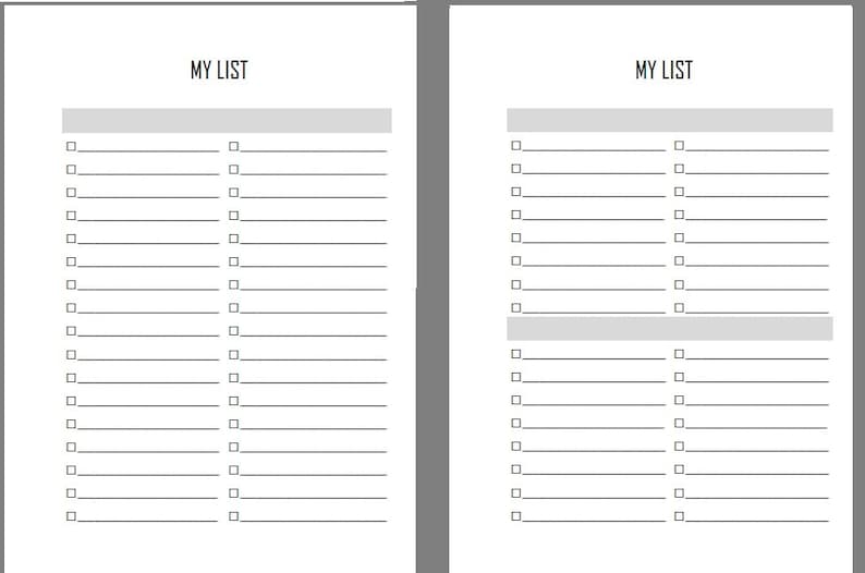 List, to Do, Printable, Minimal, Grocery, Wish, Bucket, Christmas, ALL