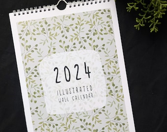 Calendrier mural illustré 2024 Cottage Garden A4