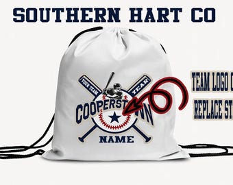 Personalized Cooperstown Baseball Cinch Bag, Pin Trading Towel