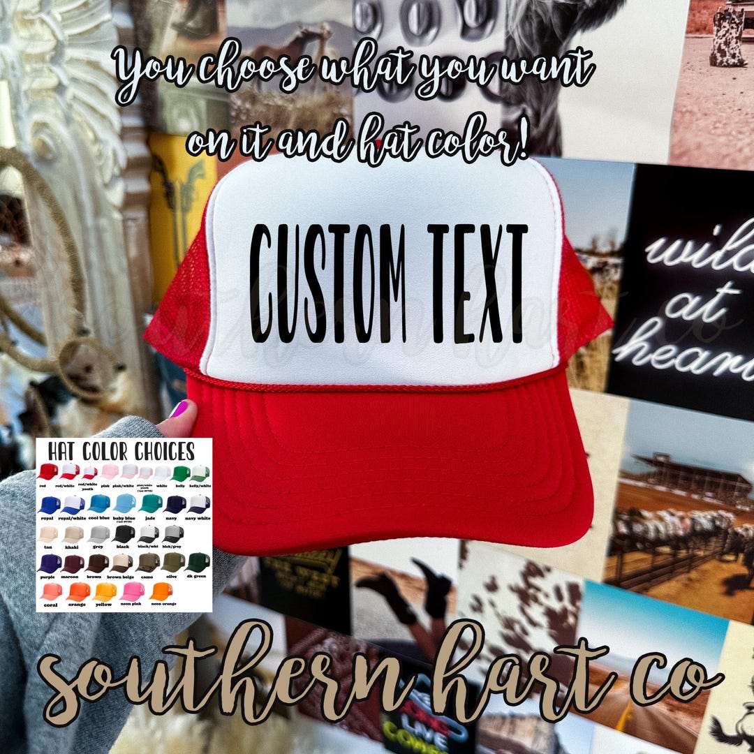 Custom Text Trucker Hat, Party Hat Roulette - Etsy