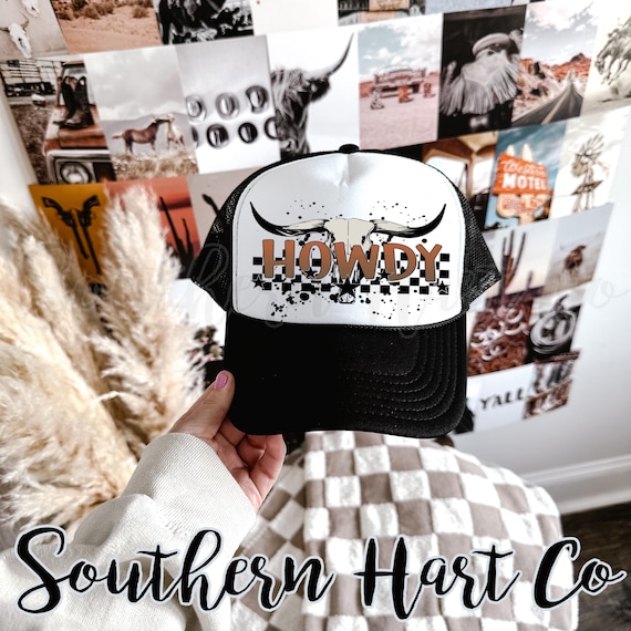 Howdy Bull Skull Western Trucker Hat for Women - Etsy display picture 2