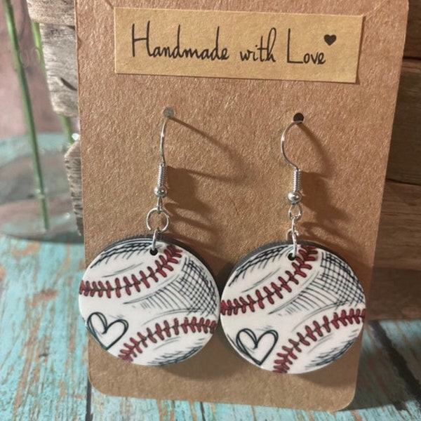 Baseball Earrings, Baseball Earrings, Baseball Dangle Earrings, Baseball Accessories, Baseball Earrings for Women