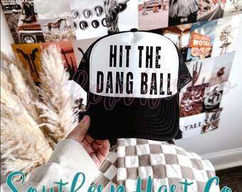 Hit the Dang Ball Trucker Hat – Funny Baseball Mom Snapback