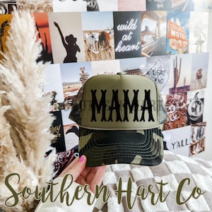 Camo Mama Hat, Western Hat for Women, Western Hat, Trucker Hat for Women