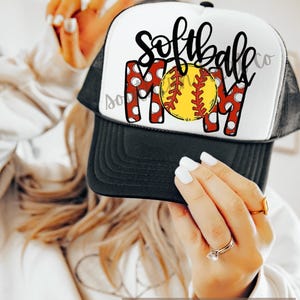 Softball Mom Hat, Customized Softball Hat, Softball Black Hat, Trucker Hat for Women