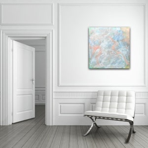 Abstract painting Textured Wall Art Plaster Art Textured Painting Minimal Art Beige Light Pink and Light Blue Wabi Sabi Wall Art Wall Decor
