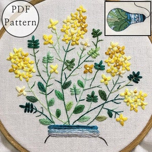 plus_*NEW* Bonus Free Pattern_Canola Bouquet_유채꽃다발_PDF files_Reversed Pattern_instantdownload files_Hand Embroidery Pattern_NewUpdatedGuide!