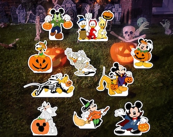 Mickey Halloween Cutout Cardboard Backdrop Sign Yard Cutout | Event and Party Lawn Signs | Life Size Cutouts Standee Boards Centerpieces