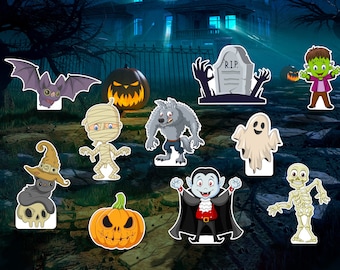 Halloween Cutout Cardboard Backdrop | Decor Sign Yard Cutout | Event and Party Lawn Signs | Life Size Cutouts Standee Boards Centerpieces