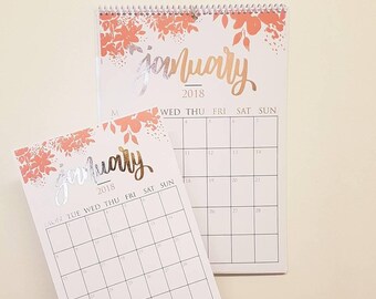 2018 wall calendar etsy
