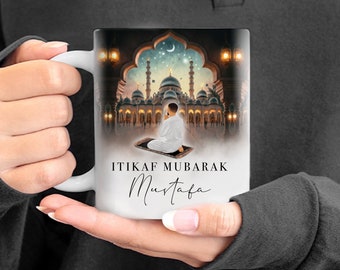 Itikaf Mubarak Ramadan Mens Personalised Name Mug Islamic Gift