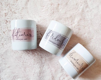 Personalised Hand Lettered Name - Dusty Pink/Beige/Grey Sadaqah Coin Jar Islamic Gift