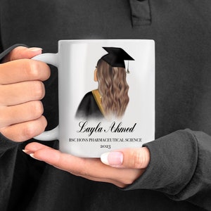 Personalised Graduation Mug with Customisable Hair Colour (Double Sided) Gift