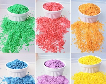Rainbow Primary Coloring Sensory Bin Rice / 6 Colors Sensory Bin Rice Set