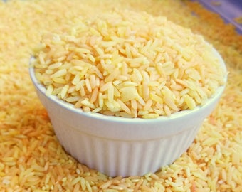 Orange and Yellow Sensory Bin Rice
