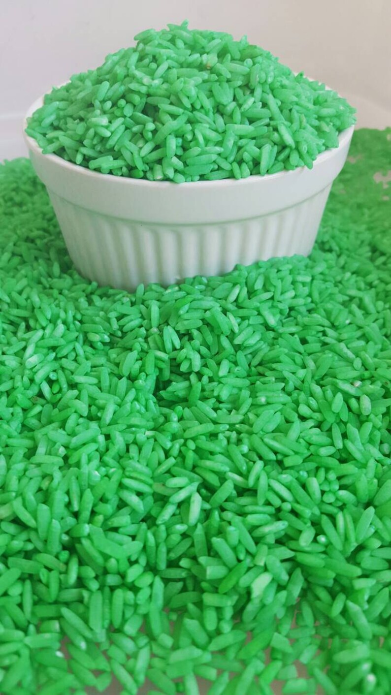 Dark Green Rice / Sensory Bin Supplies Etsy