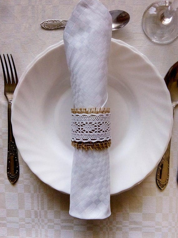 Burlap Napkin Rings Wedding Table Decor Rustic Wedding Decor