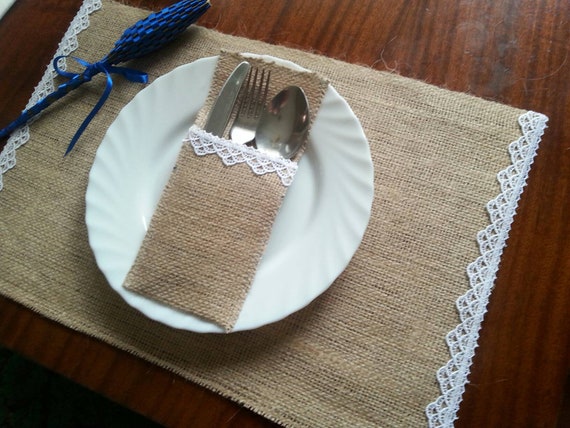 Burlap And Lace Placemats Farmhouse Wedding Decor Rustic Etsy
