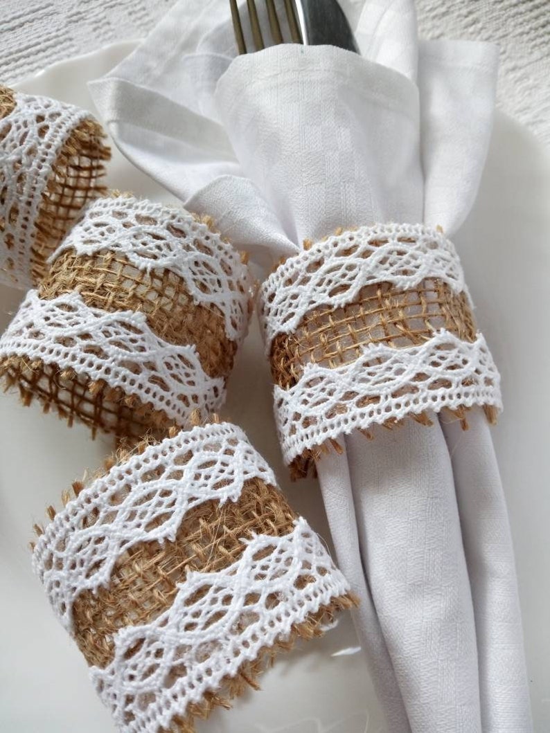 Wedding Napkin Rings Rustic Wedding Table Decor Country Etsy