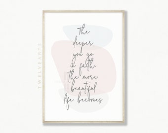 Faith, Beautiful Life, Islam Inspiration, Islamic Wall Art, Islam Poster, Islamic Wallart, Islamic Quotes, Typography