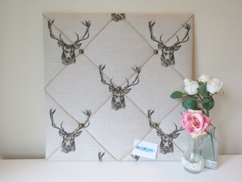 Stag Fabric Notice Board / Memo Board / Message Board Etsy UK