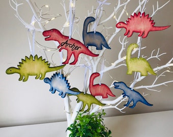 Dinosaur Personalised Decoration, Gift for Boy / Girl, Gift for Dinosaur Lover, Handpainted, Diplodocus, Stegosaurus,T-Rex, Christmas Gift