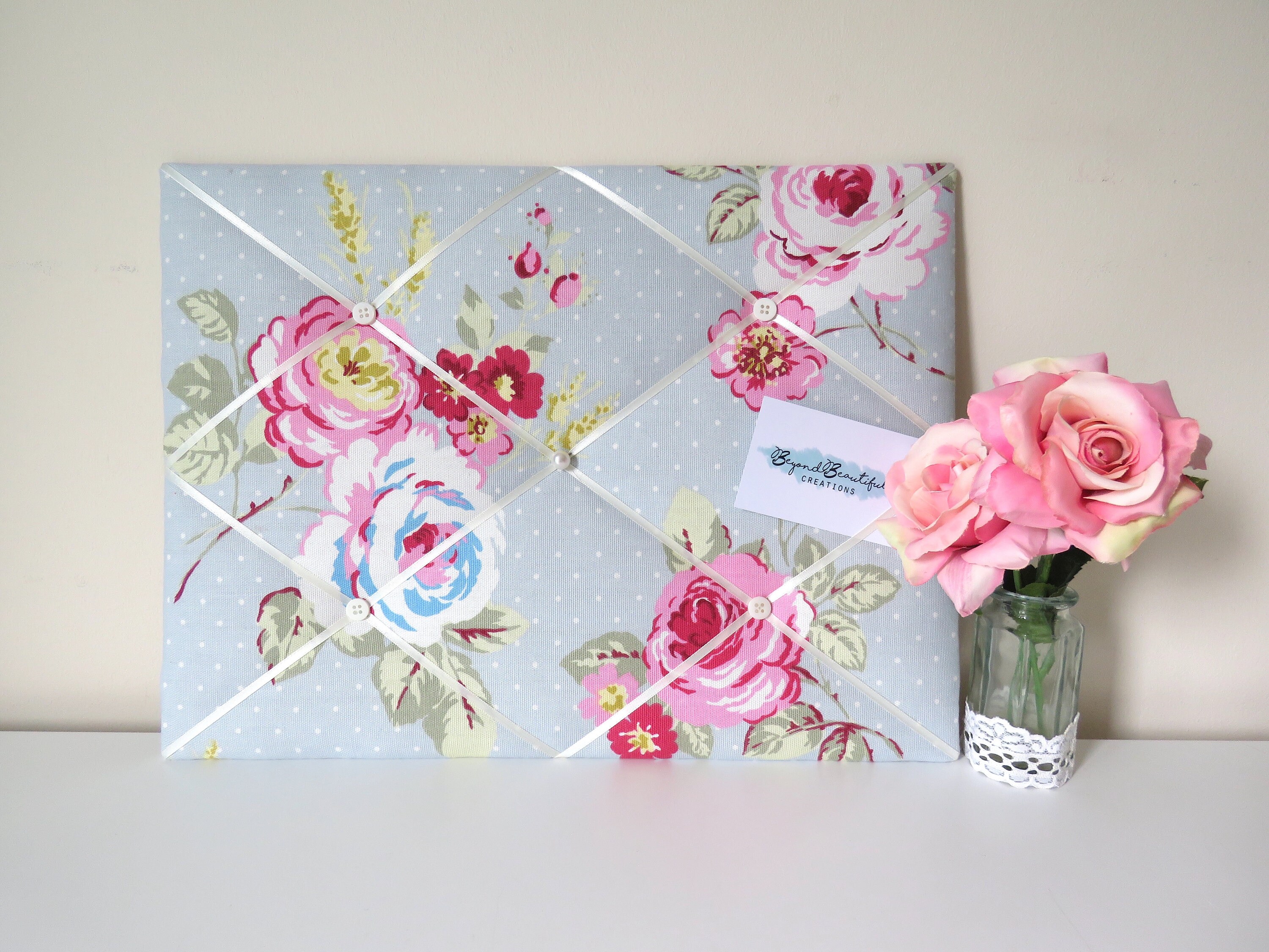 Flower Fabric Notice Board / Memo Board / Message Board Pink Etsy UK