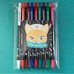 Extra Snarky Pens! Black Ink Pens for Nurses, CNAs, Nurse Practitioners.  Funny Pens for Nurses. Black ink.